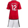 Original Trikotsatz Manchester United Malacia 12 Heimtrikot 2023-24 Für Kinder